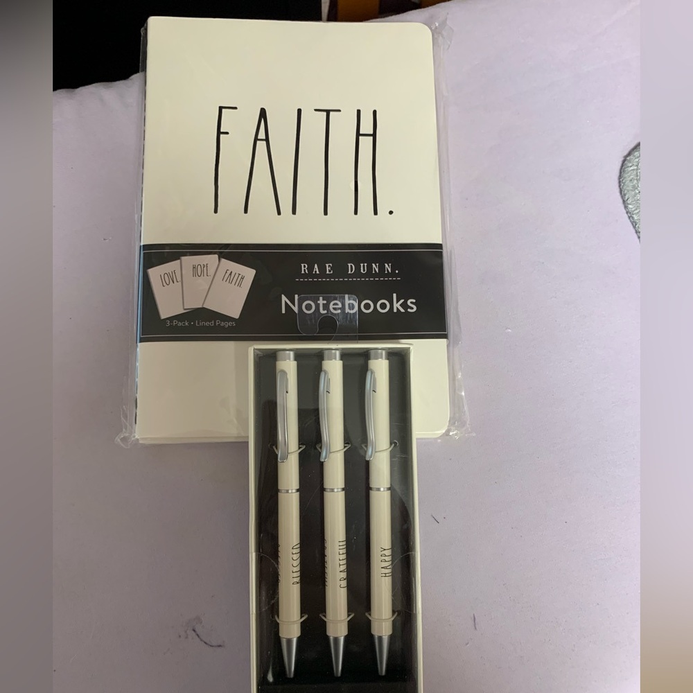 Rae Dunn Faith Notebook and Pen Set